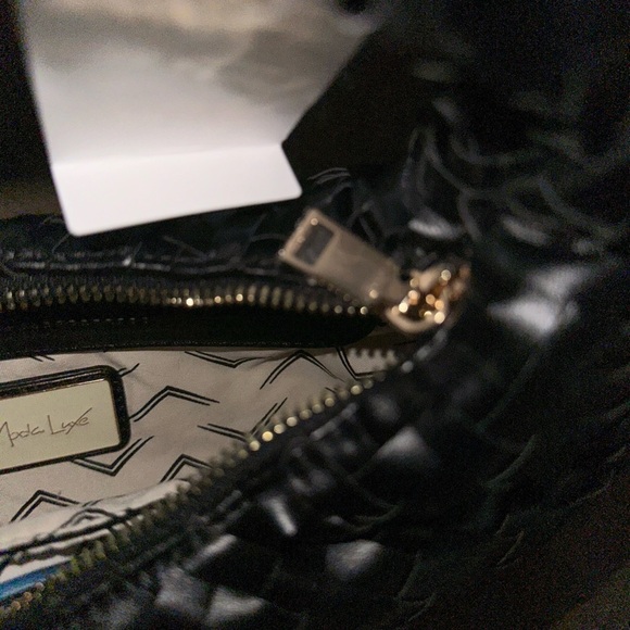 MODA LUXE-Woven Circle Shoulder bag-Black-NWT-Retail $100 - Picture 10 of 11